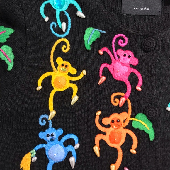 Michael Simon Barrel Full Of Monkeys Cardigan - Women’s Medium - Picture 8 of 10